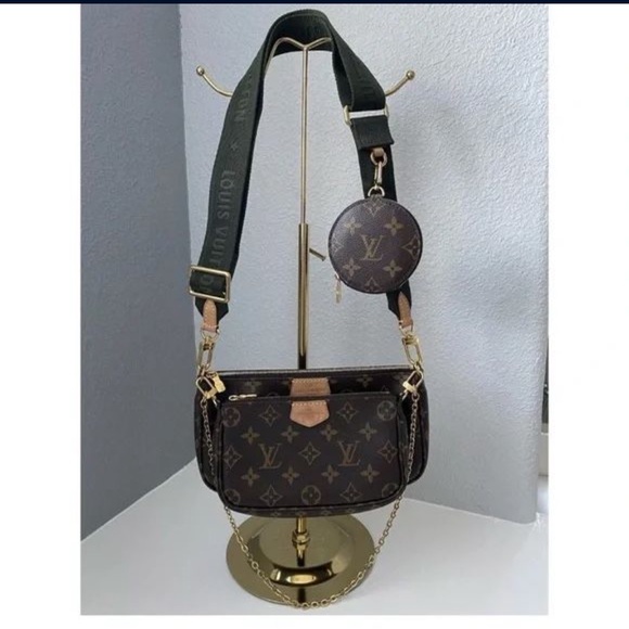 Monogram Multi Pochette Accessories Green quitar strap crossbody bag - Picture 2 of 10